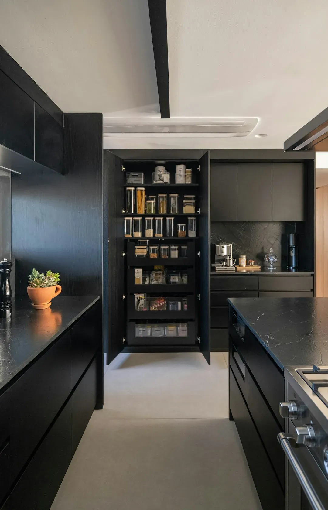 Flat Black Matte Cabinets (Image Credits: Unsplash)