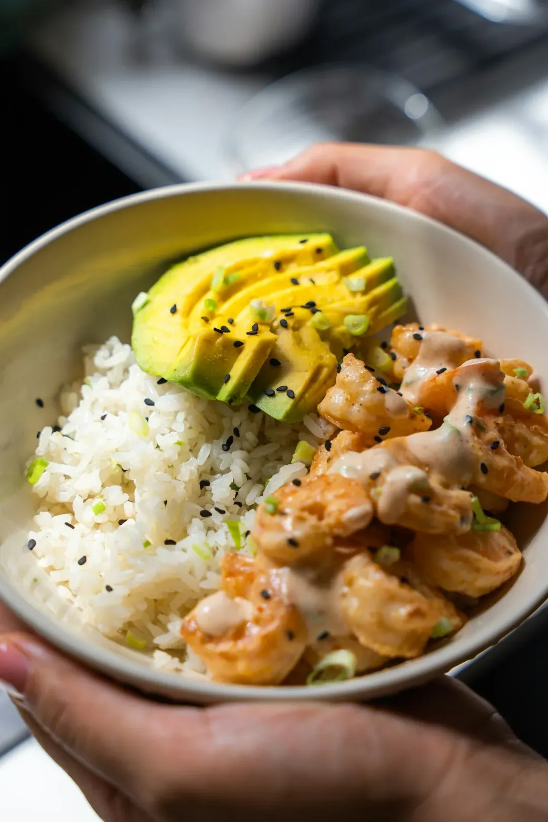 4. Spicy Gochujang Shrimp Bowl with Sautéed Spinach (Image Credits: Unsplash)