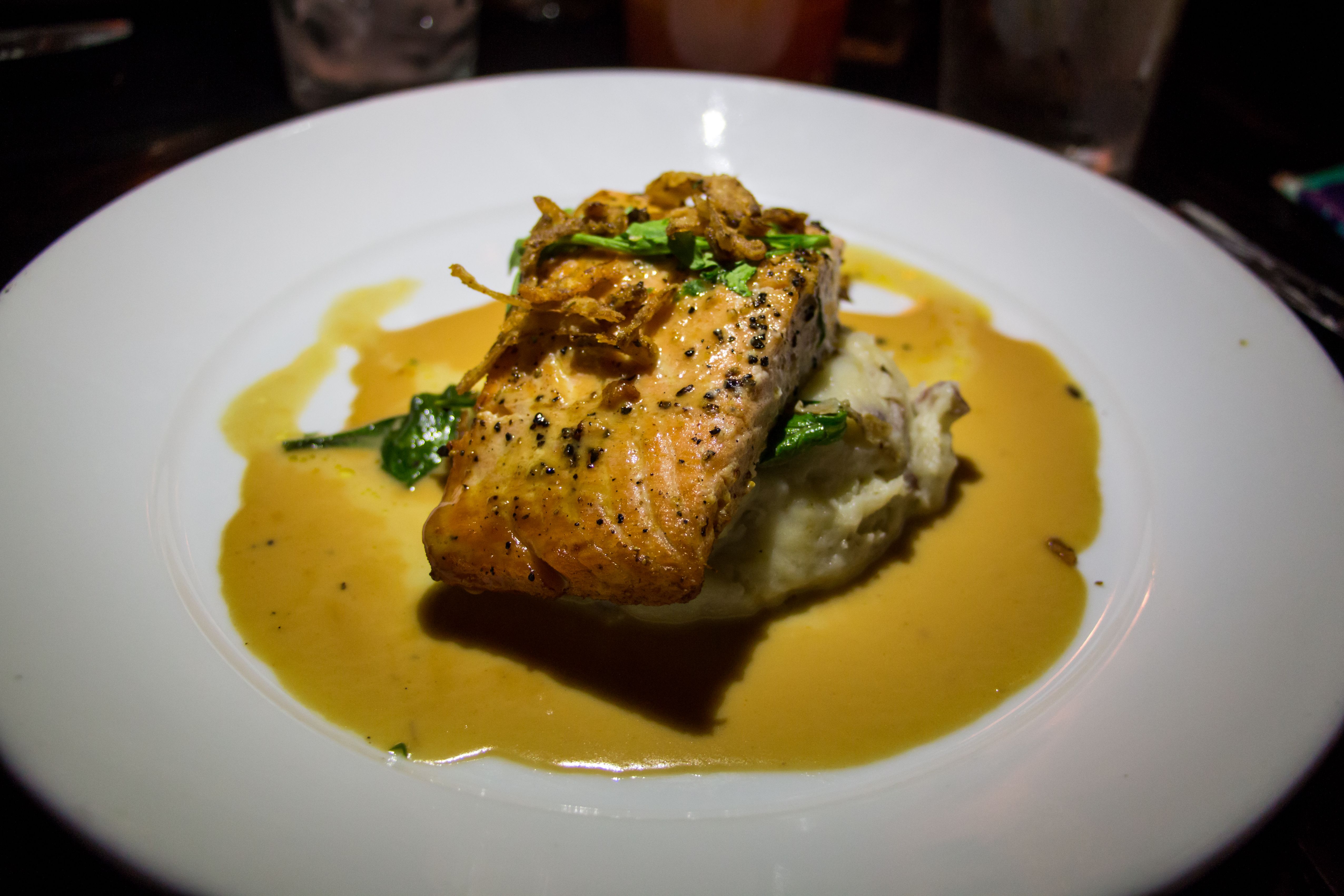 Pan-Seared Salmon with Garlic Butter Sauce (image credits: wikimedia)