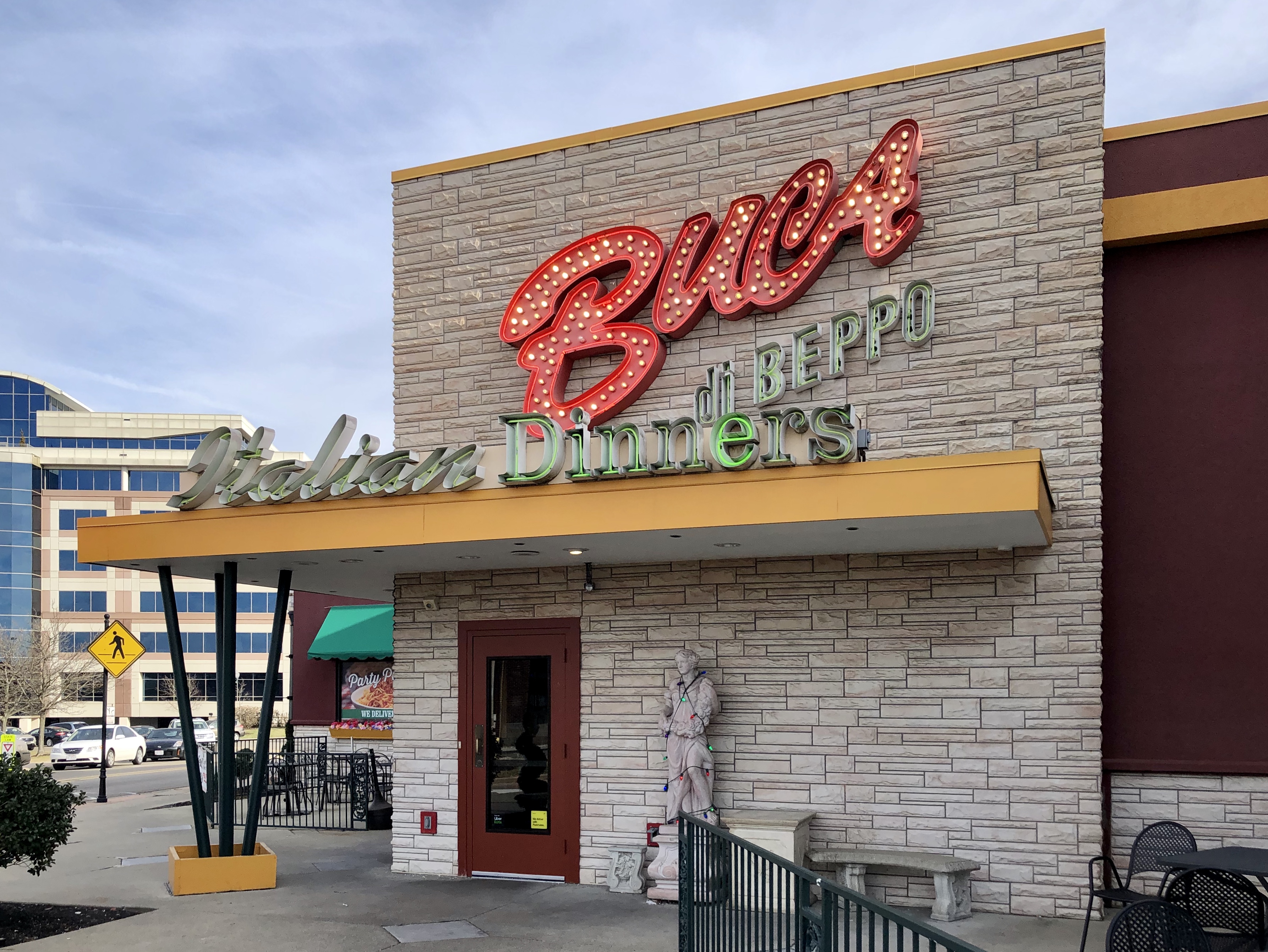 Buca di Beppo: Where Everything is Bigger and Bolder (image credits: Sign, Buca di Beppo Italian Restaurant, Rookwood, Norwood, OH, CC0, https://commons.wikimedia.org/w/index.php?curid=88097156)