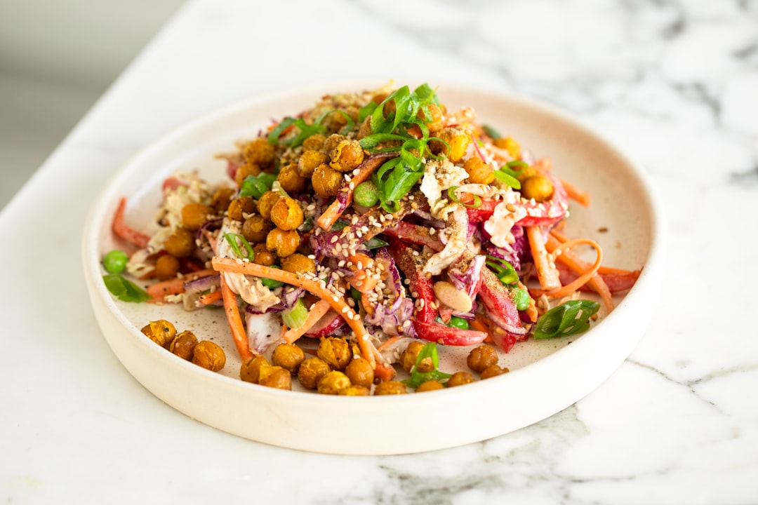 Herb-Marinated Vegetable and Chickpea Salad (Image Credits: Unsplash)