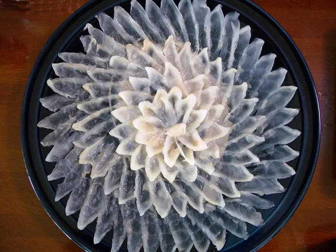 1. Fugu: Pufferfish Sashimi (Image Credits: Wikimedia)