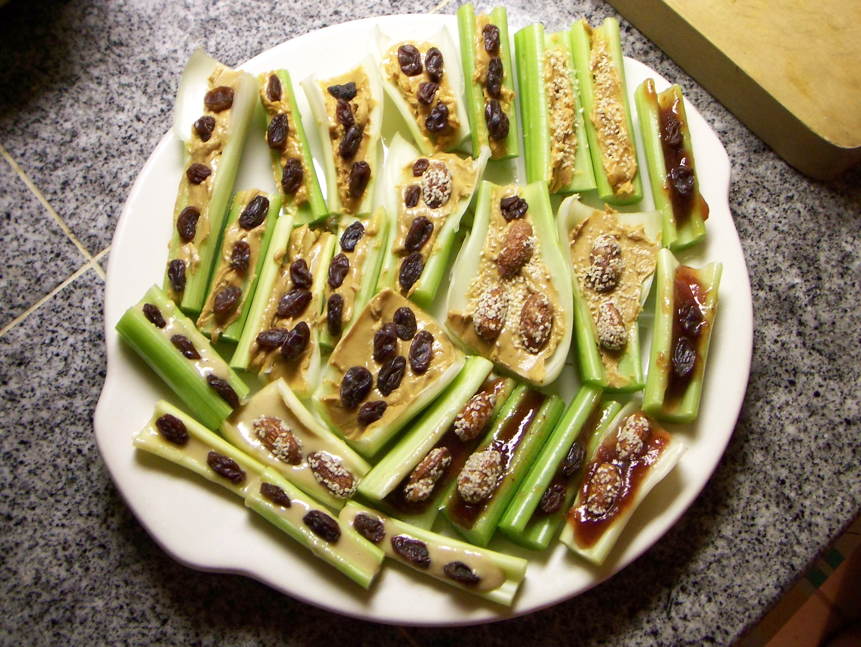 Almond Butter + Celery Sticks (image credits: wikimedia)