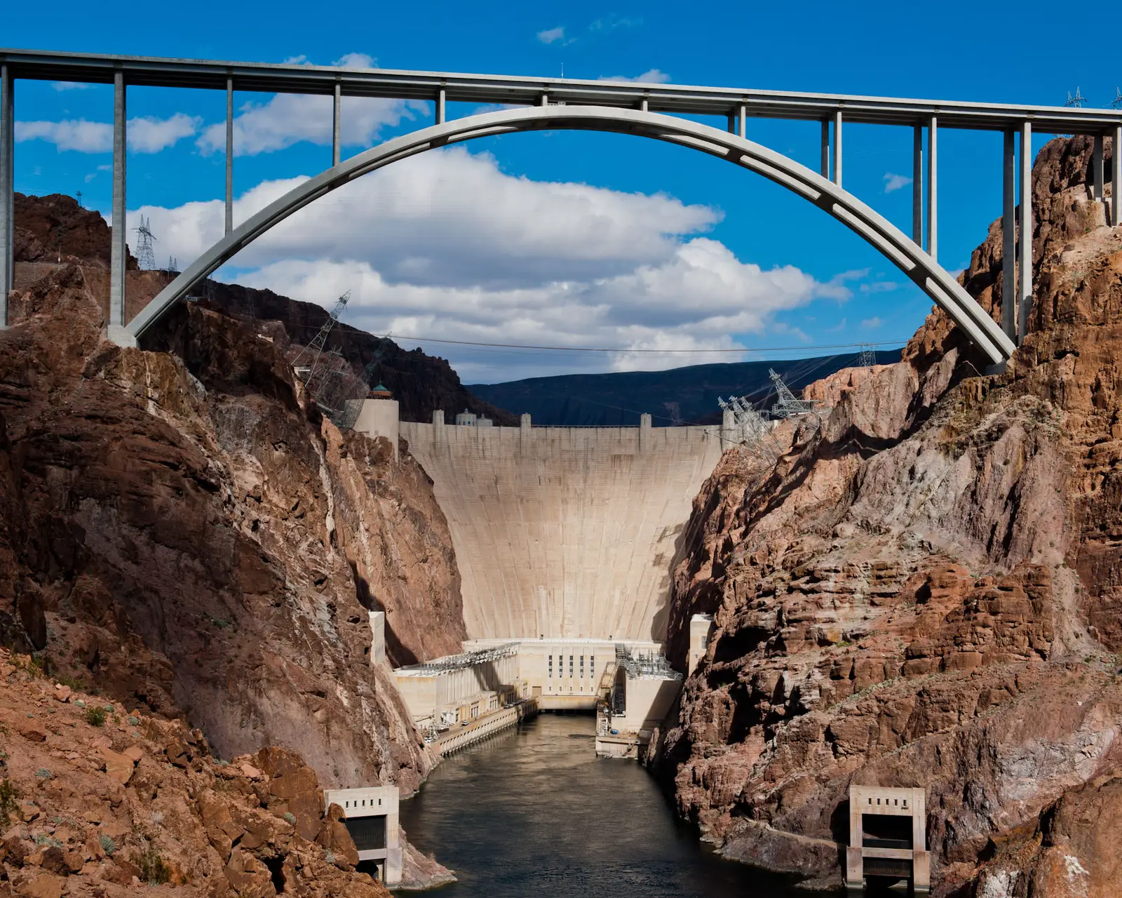 #9 - U.S. 93 Over Hoover Dam and Through Black Canyon (Hoover Dam and Bypass Bridge, CC BY-SA 2.0)