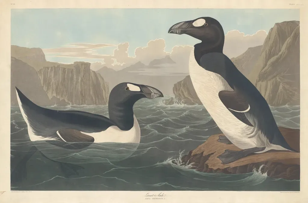 5. The Great Auk (North Atlantic, Extinct 1844) (Image Credits: Rawpixel)