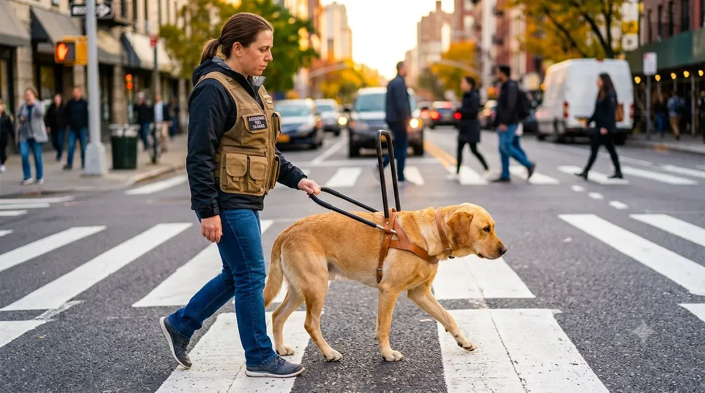 #16 - Adapting to a Handler's Preferred Walking Speed (Image Credits: Trainer walking with dog: Created in AI google)