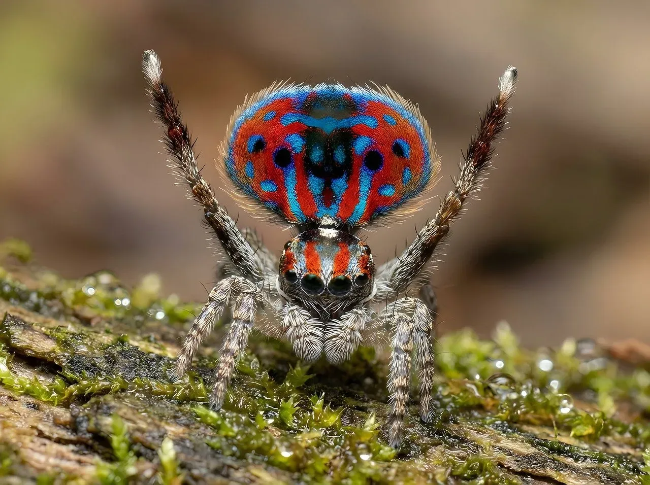 #5. Leo: The Peacock Spider (Image Credits: Pixabay)