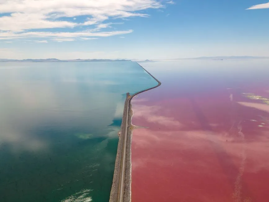 #8 - Great Salt Lake, Utah: The Split-Screen Pink and Green Water (Image Credits: Pexels)