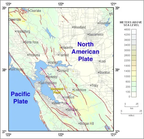 The Hayward Fault: The Most Likely to Strike Next in the Bay Area (Image Credits: Hayward Fault: Wikimedia Commons)