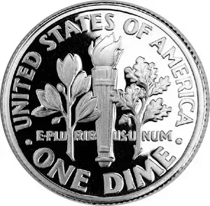 1982 No-P Roosevelt Dime (Image Credits: Public domain, https://commons.wikimedia.org/w/index.php?curid=53707)