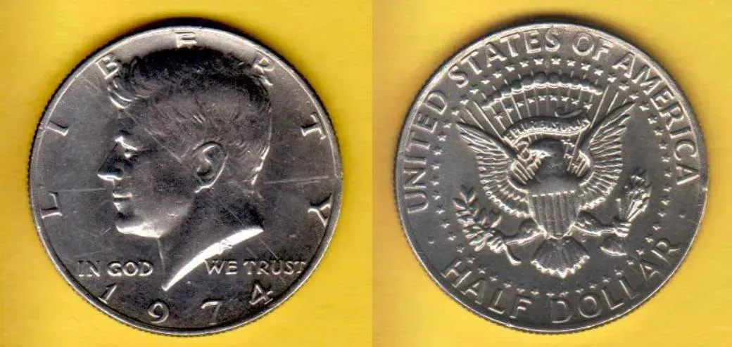 1974-D Doubled Die Obverse Kennedy Half Dollar (Image Credits: Wikimedia)