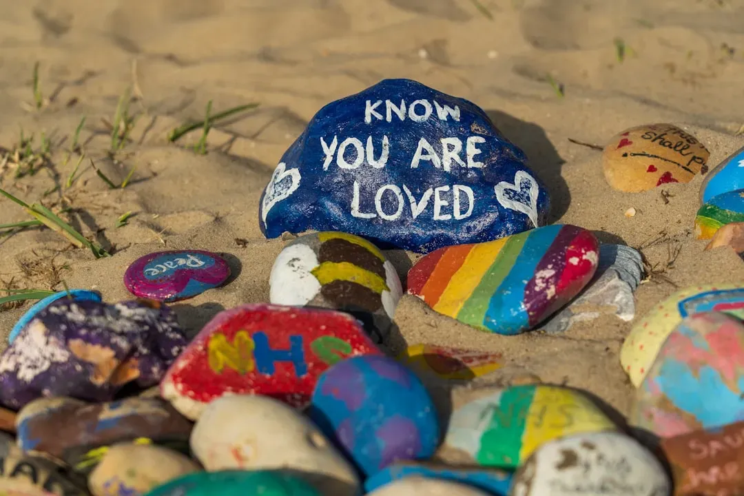 Painted rock garden markers (Image Credits: Unsplash)