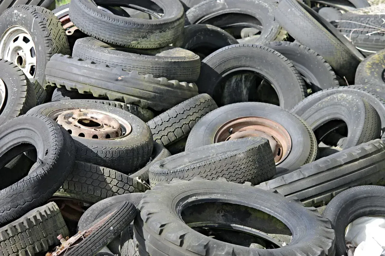 2. Old or Scrap Tires (Image Credits: Pixabay)
