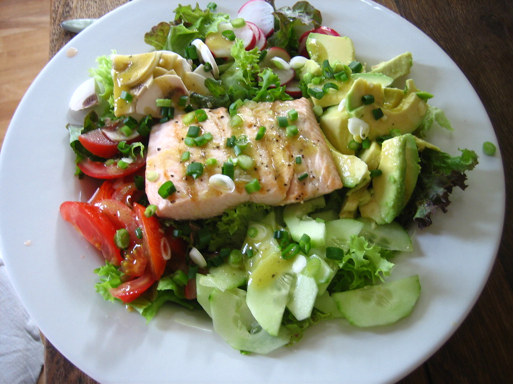 Salmon Salad-Stuffed Avocados (image credits: flickr)