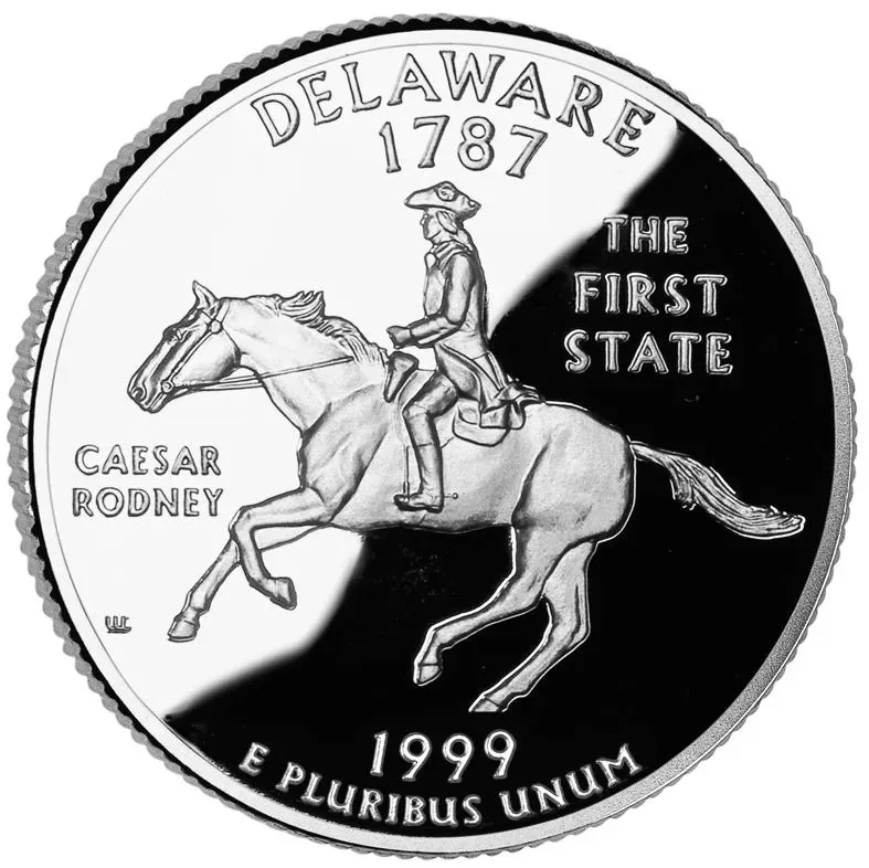 1999-P Delaware Quarter (Spitting Horse) (Image Credits: Wikimedia)