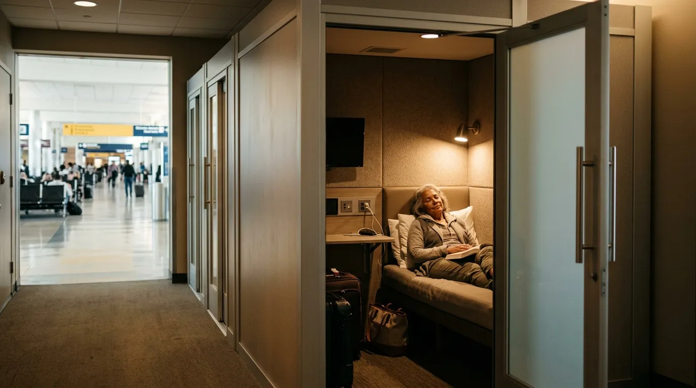 #14 - Book a Sleep Pod Instead of Suffering at the Gate (Image Credits: Gemini)