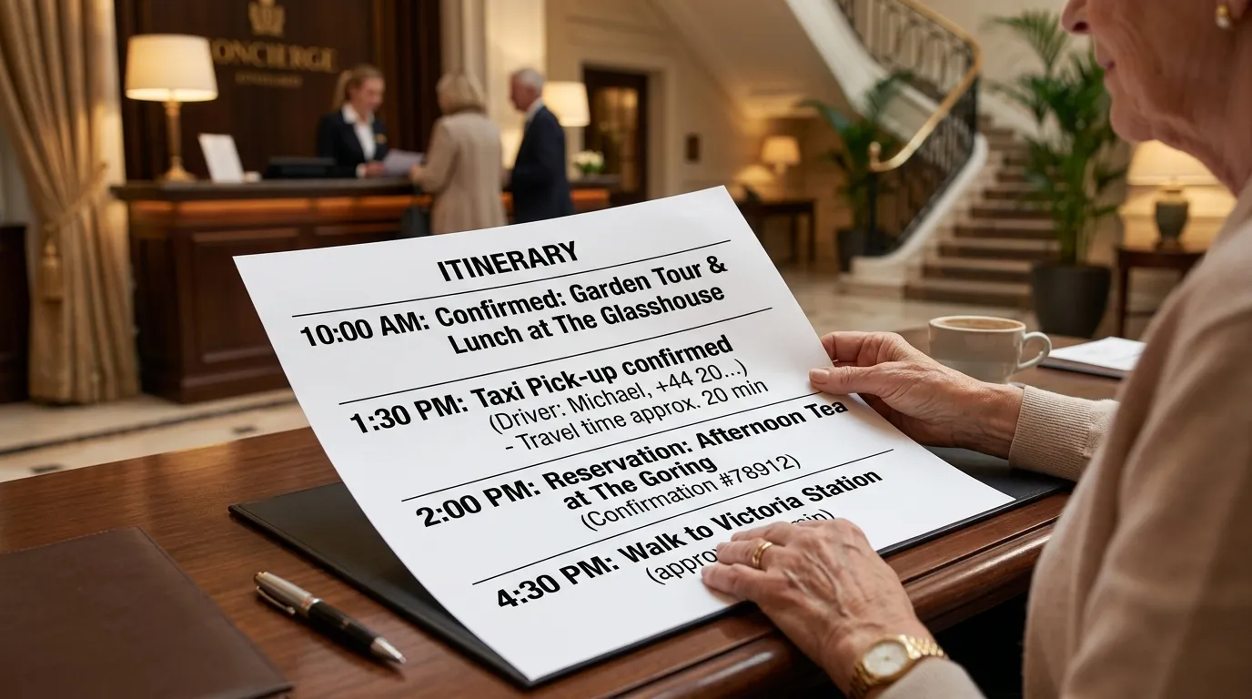 #9 - A Large-Print Itinerary With Every Detail Confirmed (Image Credits: Gemini)