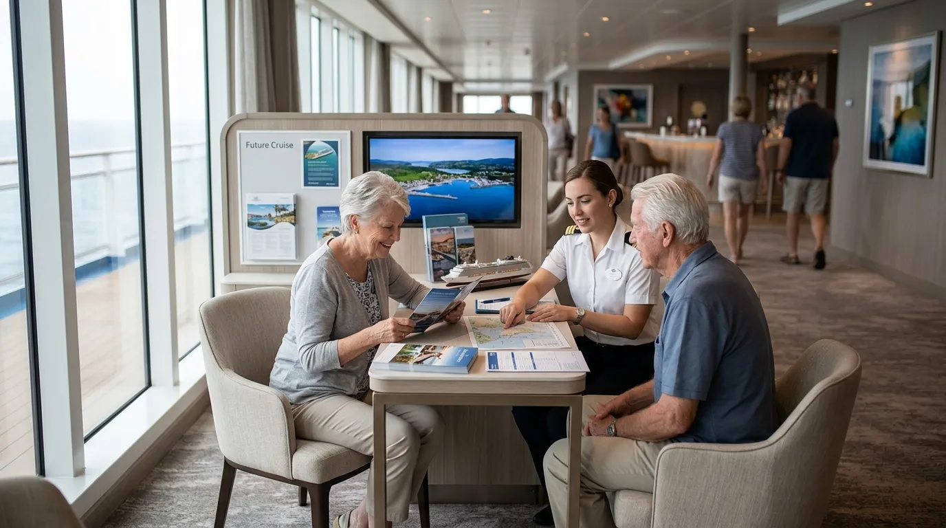 #3 - They Use the Future Cruise Desk Before Disembarking (Image Credits: Gemini)