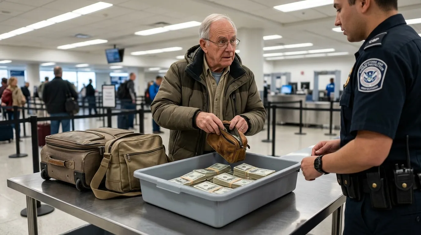 #10 - Whether You're Carrying More Than $10,000 in Cash (Or Its Equivalent) (Image Credits: Gemini)