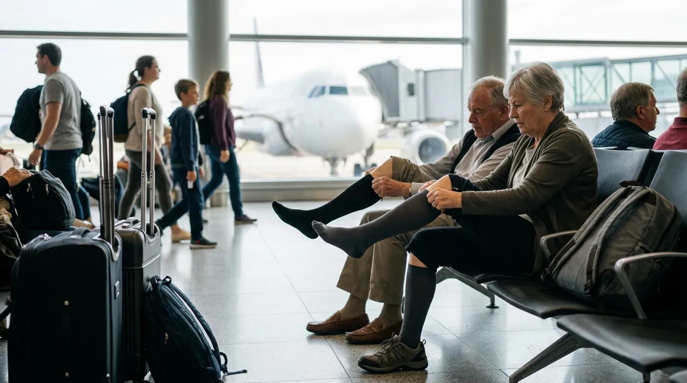 #6 &ndash; Wear Compression Socks (Starting Before You Board) (Image Credits: Gemini)