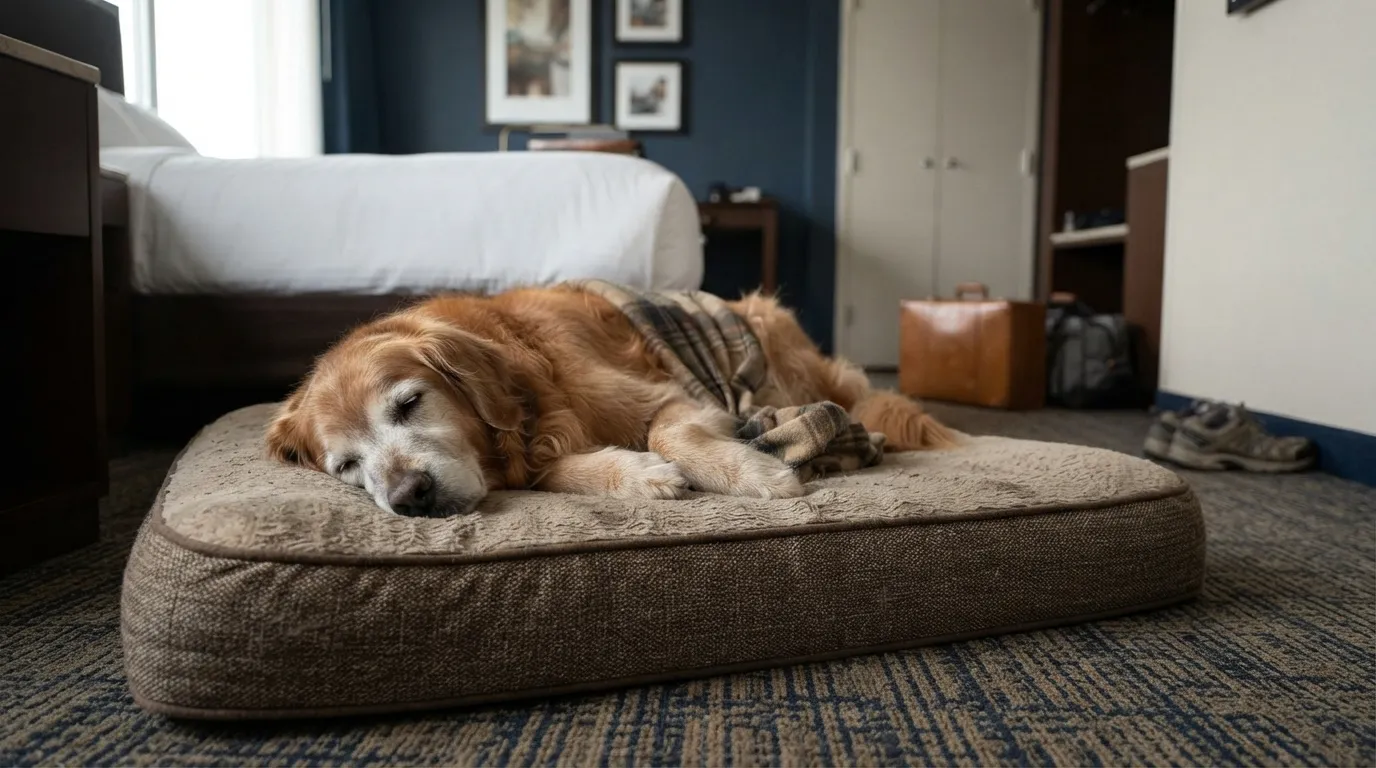 6. They Bring Their Dog's Own Orthopedic Bed (Image Credits: Gemini)