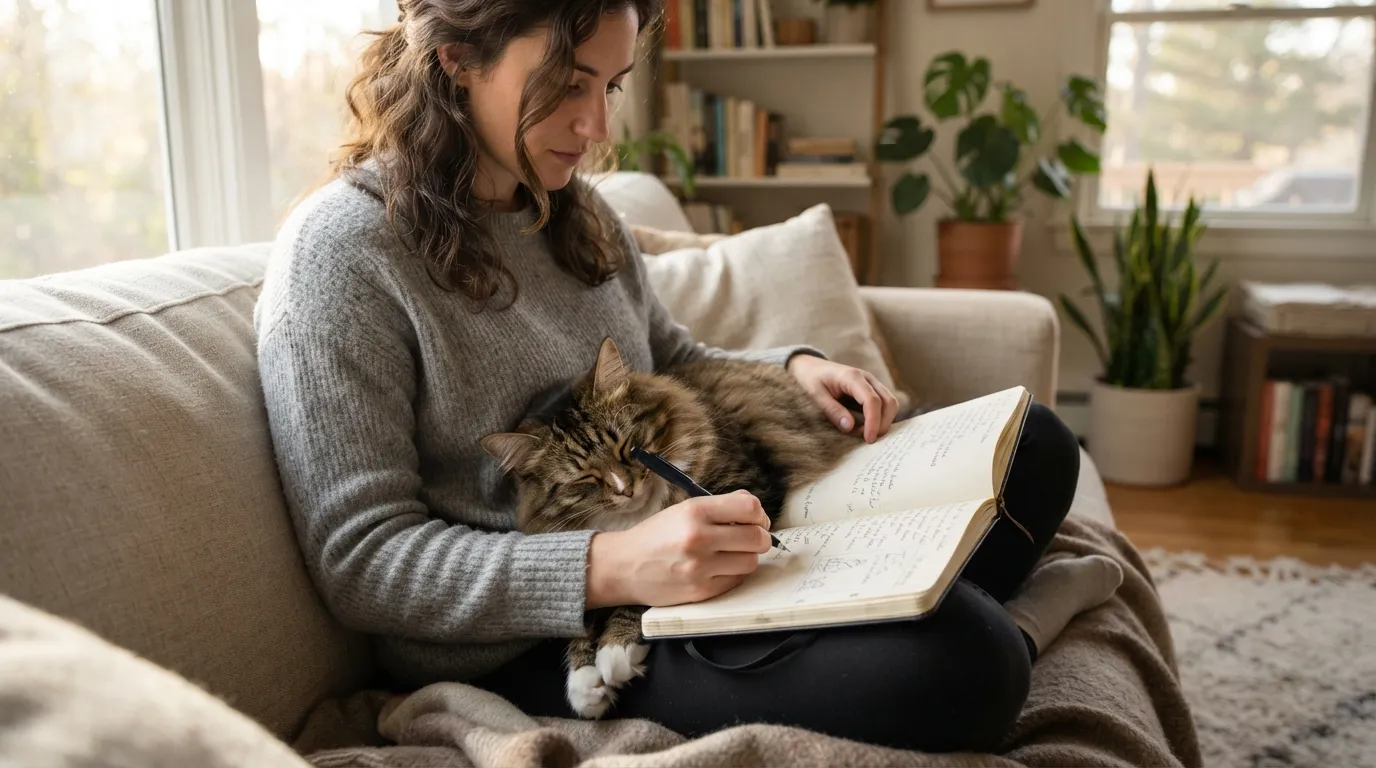 #3 - Journaling Next to Your Cat (The Presence Effect Is Real) (Image Credits: Gemini)