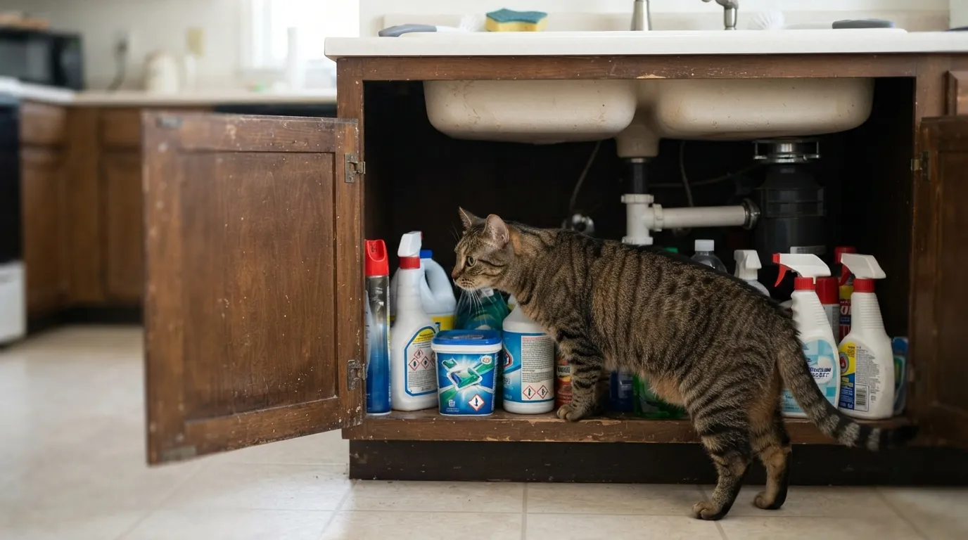 #1 - Household Cleaners, Chemicals, and Garage Products Under the Sink (Image Credits: Gemini)