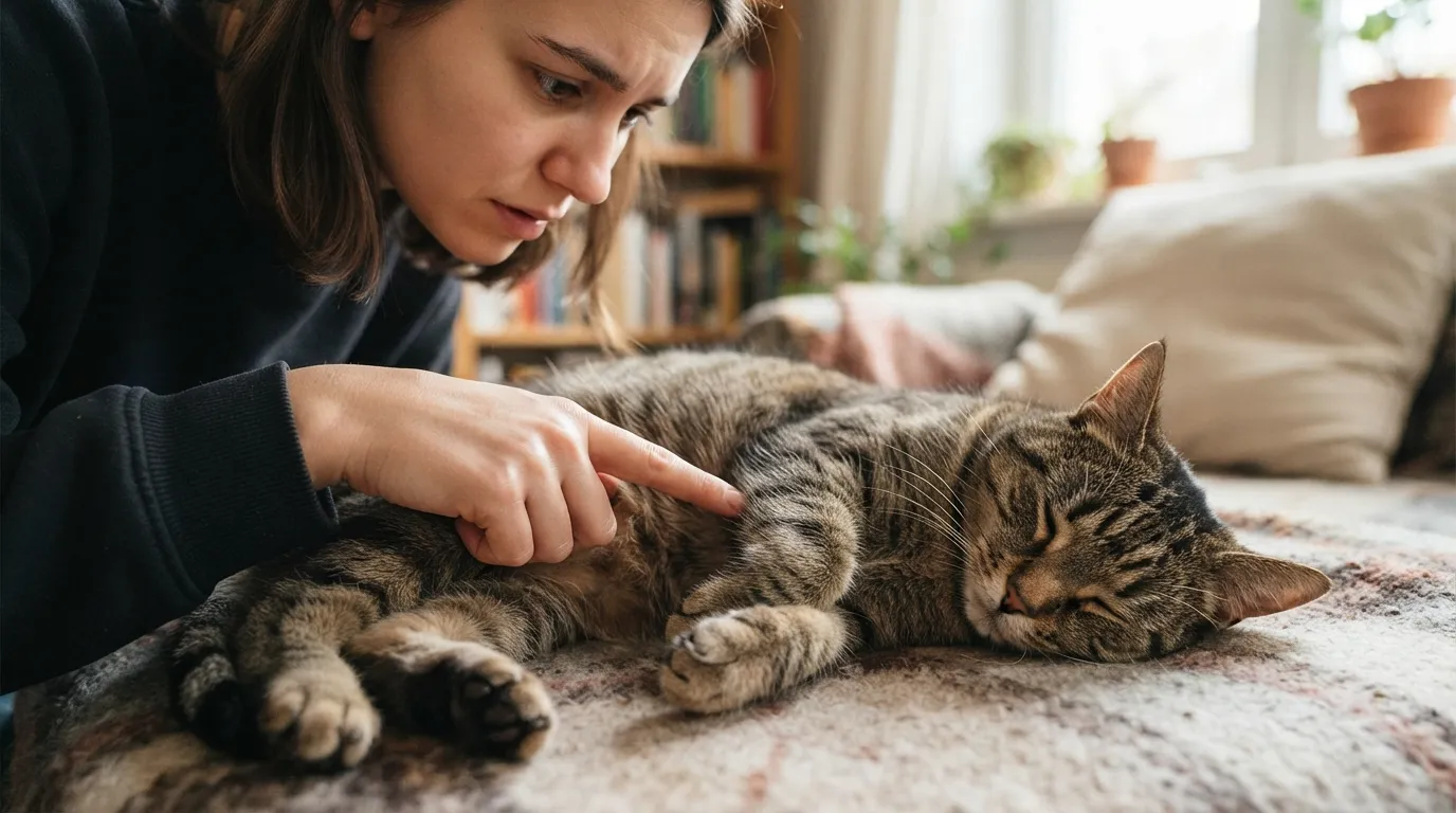 #11 - Checking if the Cat Is Breathing When They Sleep Too Deeply (Image Credits: Gemini)