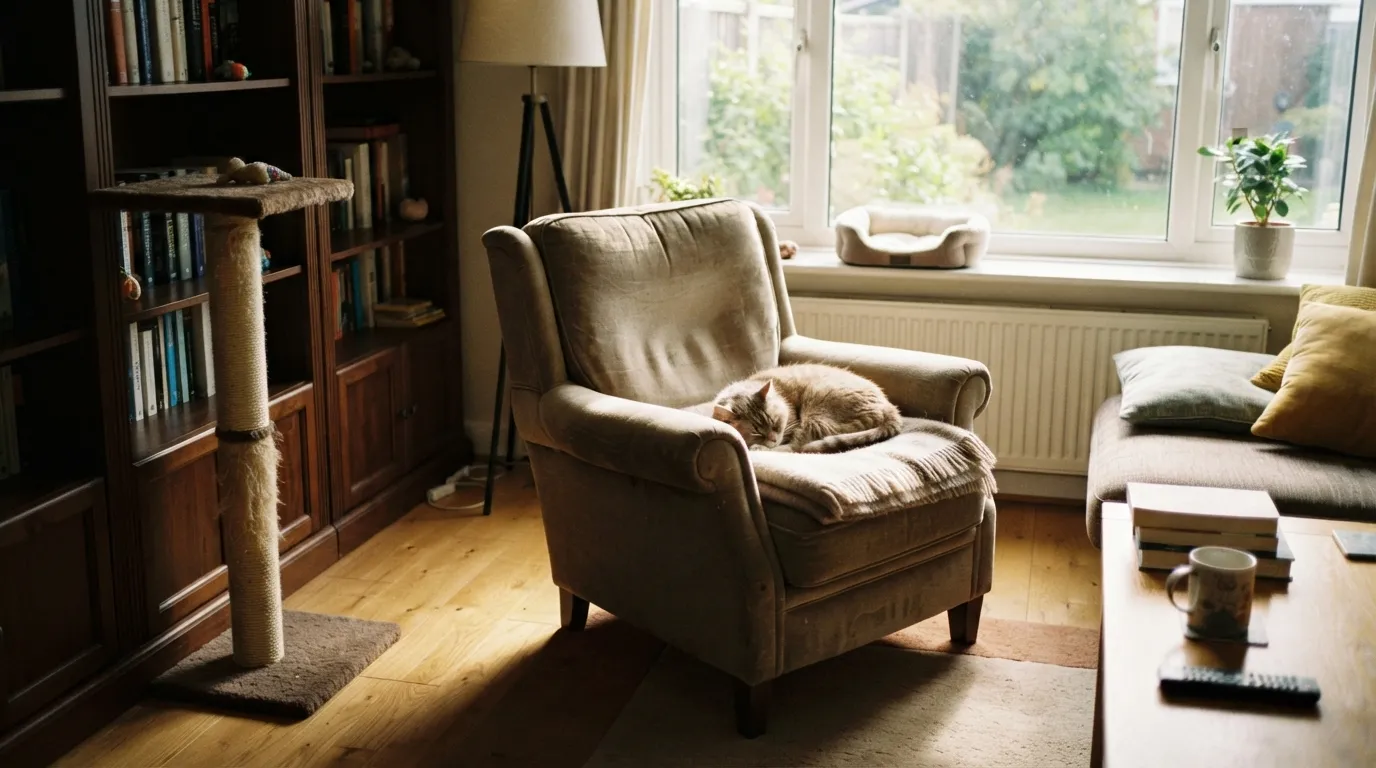#13 - You've Rearranged Your Furniture Around Where Your Cat Prefers to Sit (Image Credits: Gemini)