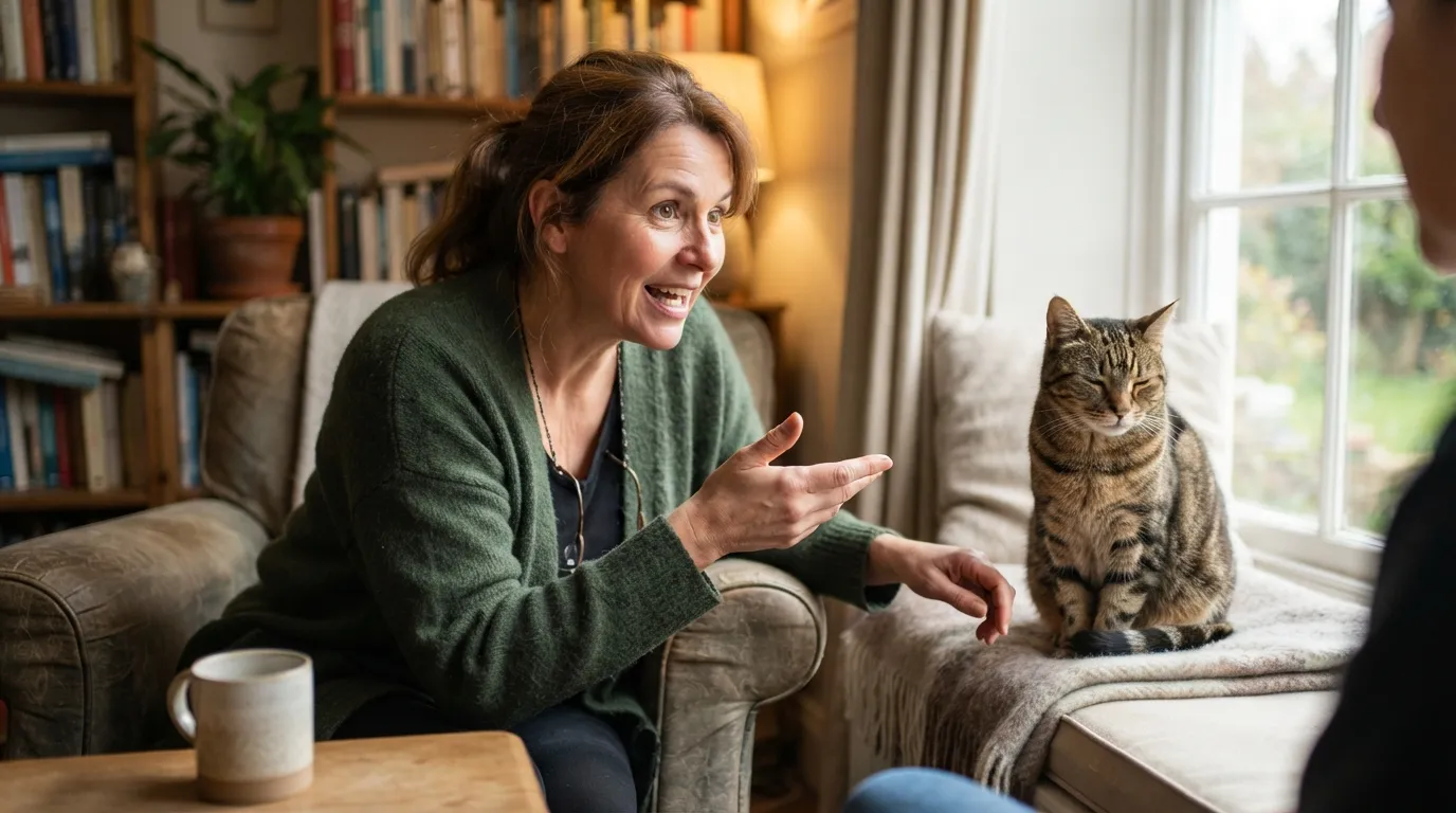 #9 - You Narrate Your Cat's Emotional State to Other People (Image Credits: Gemini)