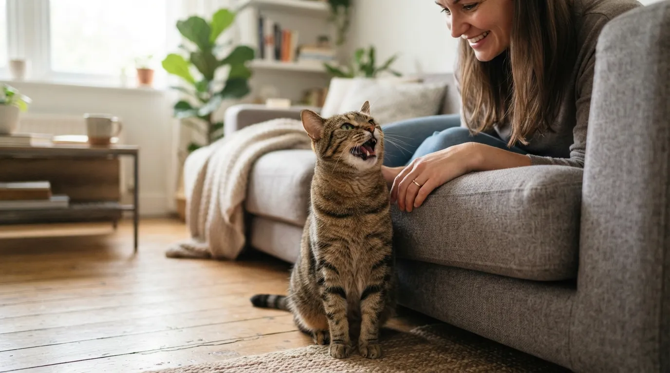 #2 - Talking to You With Specific, Deliberate Meows (Image Credits: Gemini)