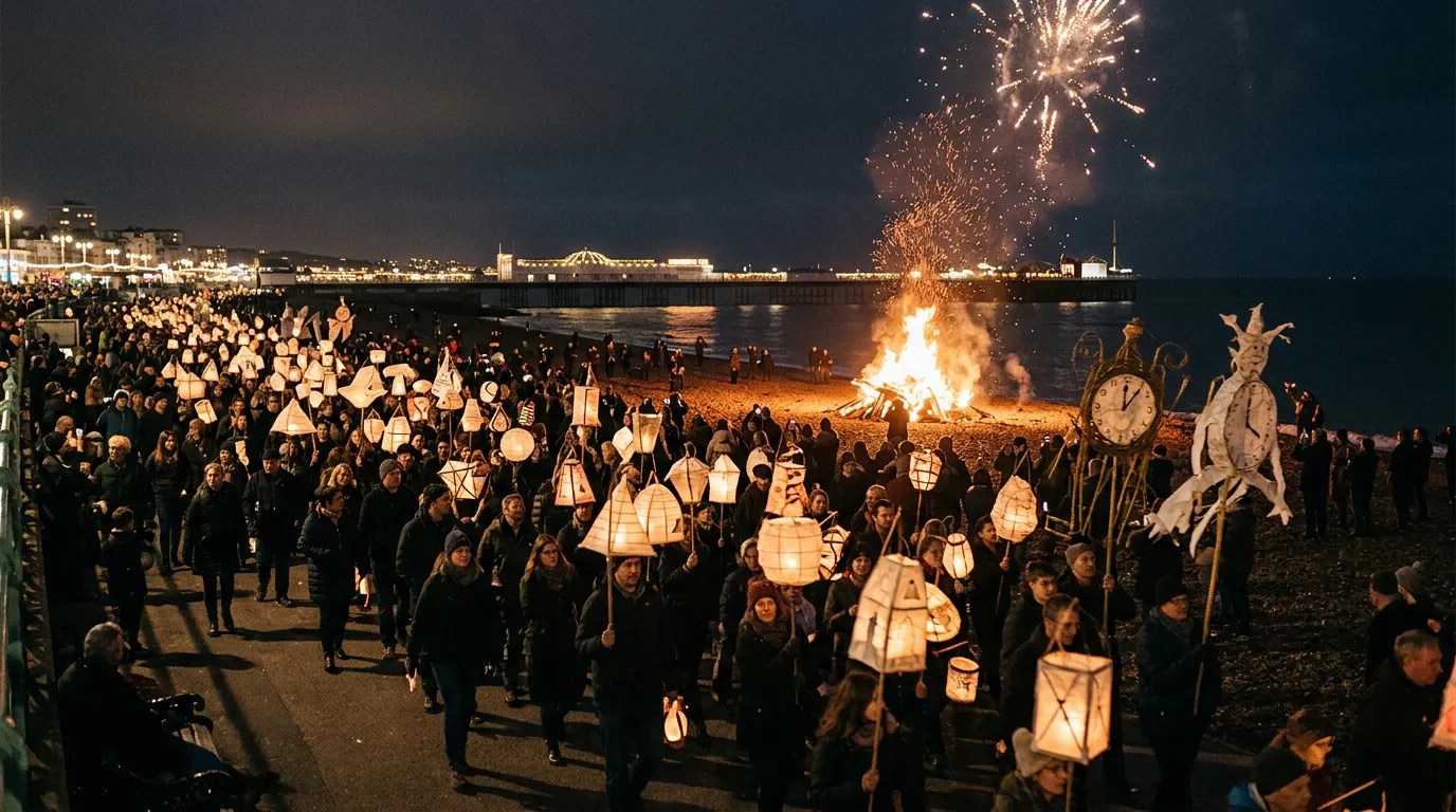#2: Brighton's Burning of the Clocks, a Solstice Ritual Made From Paper and Willow (Image Credits: Gemini)
