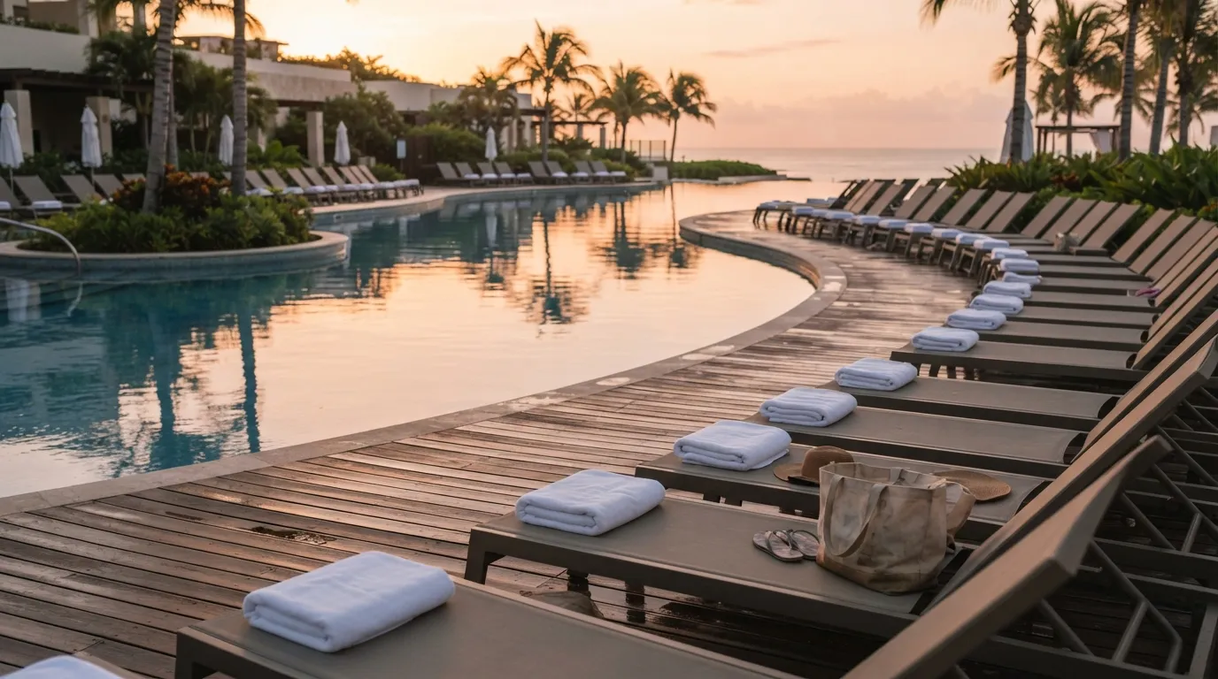 #23 - The 6 A.M. Towel Drop on the Pool Deck (Image Credits: Gemini)