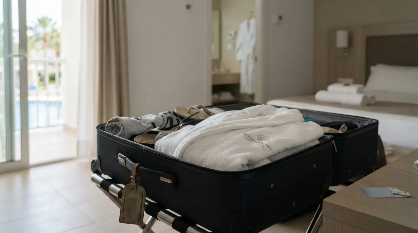 #18 - Packing the Bathrobe in the Suitcase (Image Credits: Gemini)