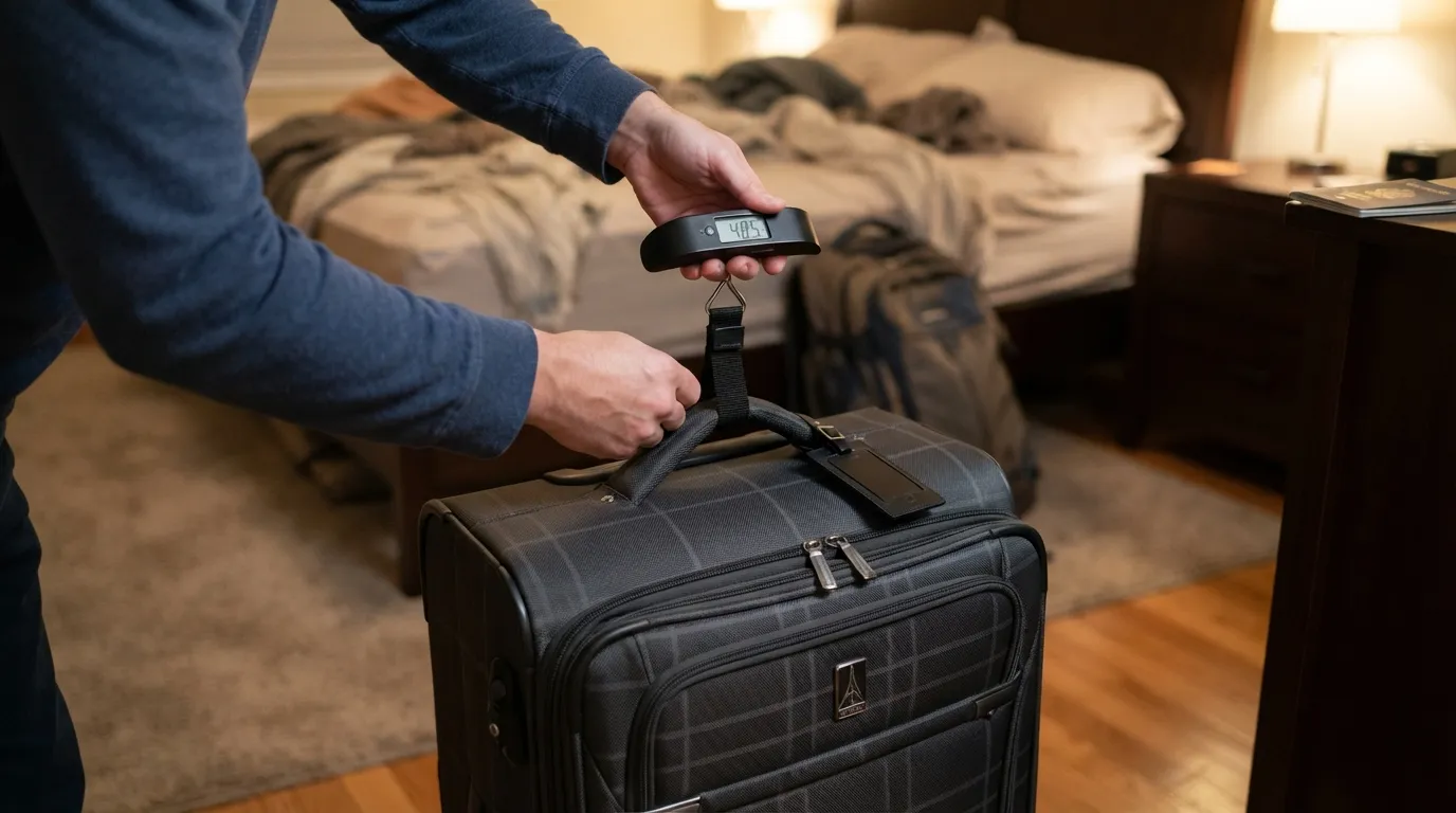 #8 - Weigh Your Bag With a Cheap Luggage Scale (Image Credits: Gemini)