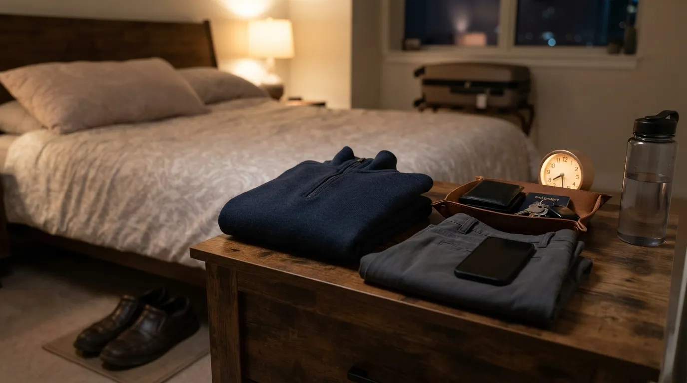 #1 - Lay Out Tomorrow's Travel Outfit and Go to Bed Early (Image Credits: Gemini)
