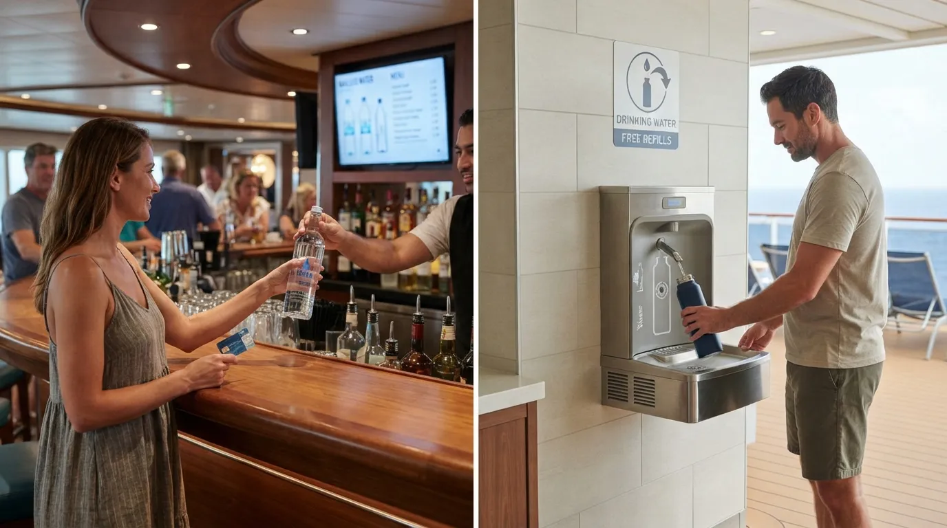 #11 - Bottled Water at the Bar While Water Stations Run Free All Day (Image Credits: Gemini)