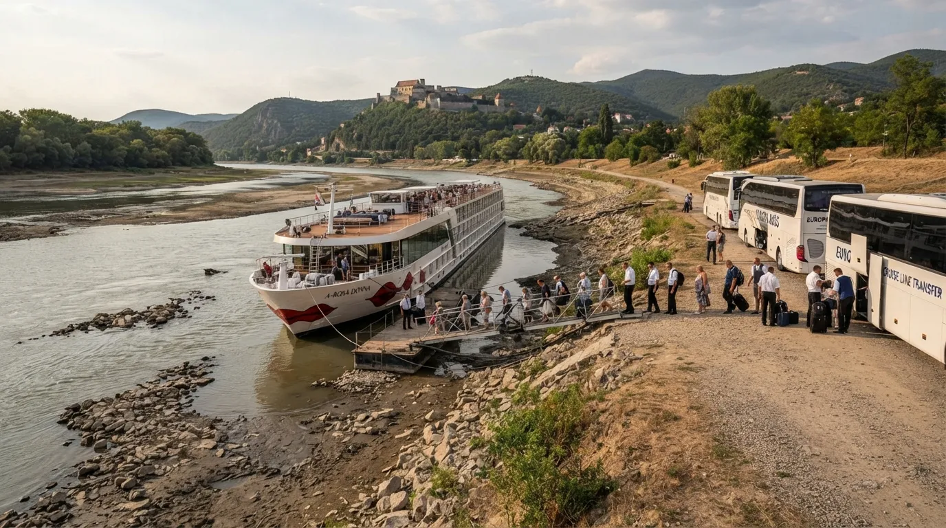 #16 - Low Water Levels Forcing Bus Transfers on the Danube (Image Credits: Gemini)