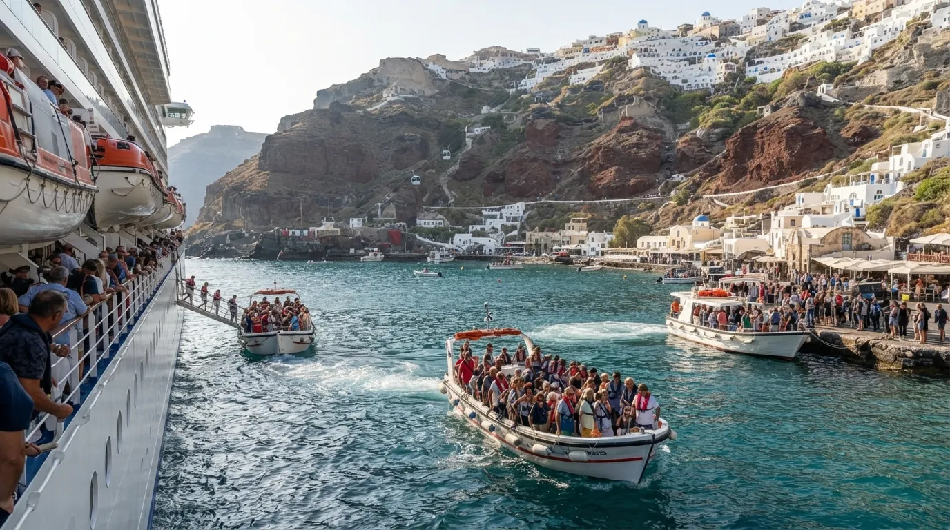 #7 - Tender ports like Grand Cayman and Santorini (Image Credits: Gemini)