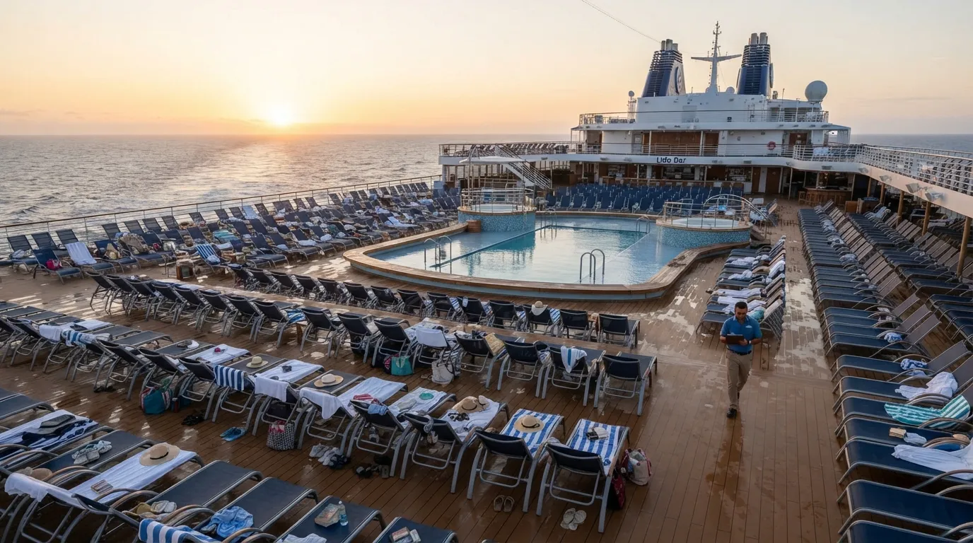#20 - Guests dropping towels on pool chairs at sunrise then vanishing for hours (Image Credits: Gemini)