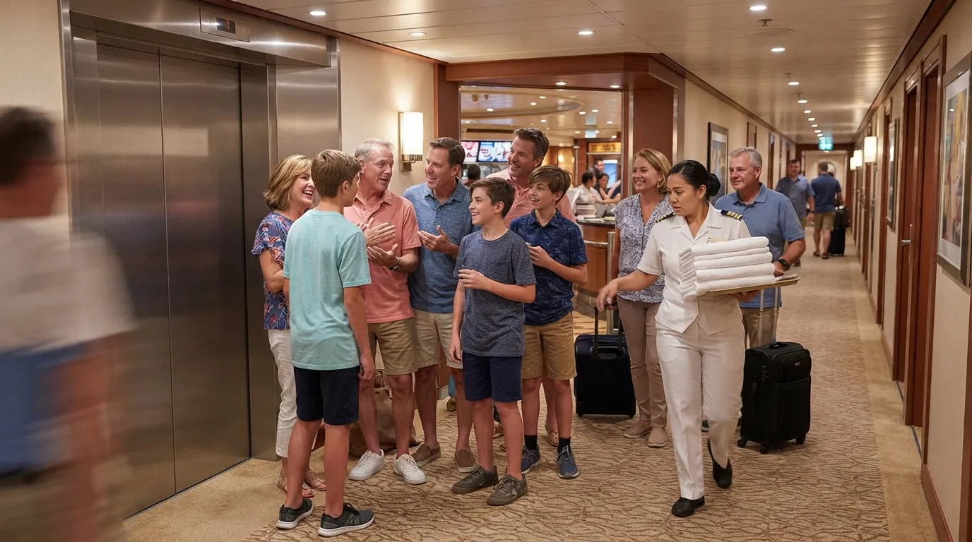 #5 - Blocking walkways or elevators by standing in groups (Image Credits: Gemini)