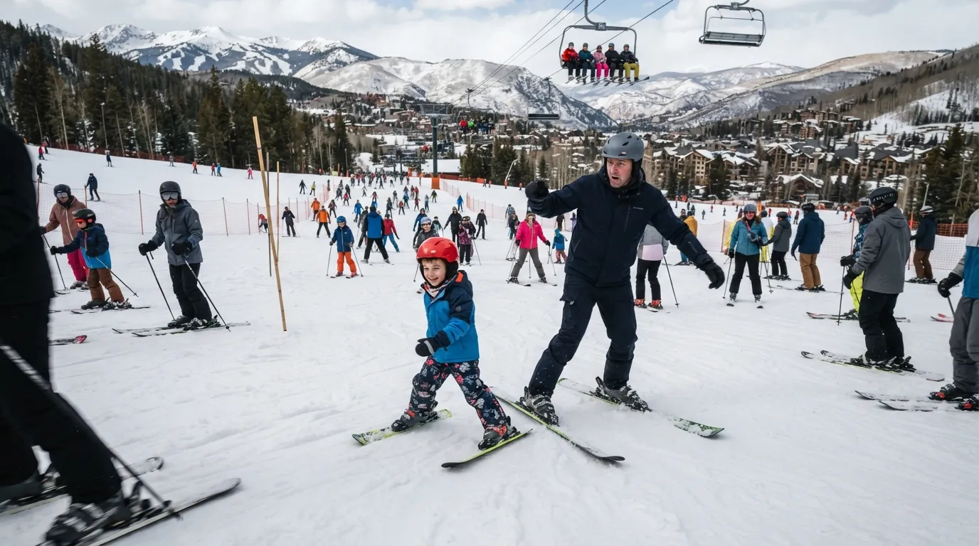 #11 - Unsupervised Children Cutting Off Skiers on Busy Runs (Image Credits: Gemini)