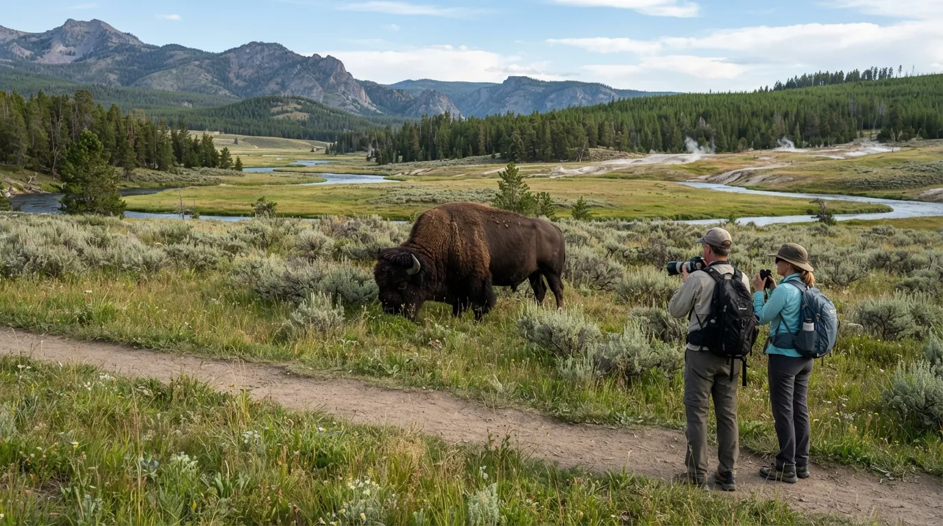 #15 - Bison Distance Rules in Yellowstone (Image Credits: Gemini)