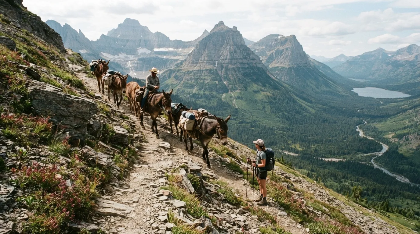 #5 - Trail Etiquette with Pack Animals in Glacier (Image Credits: Gemini)