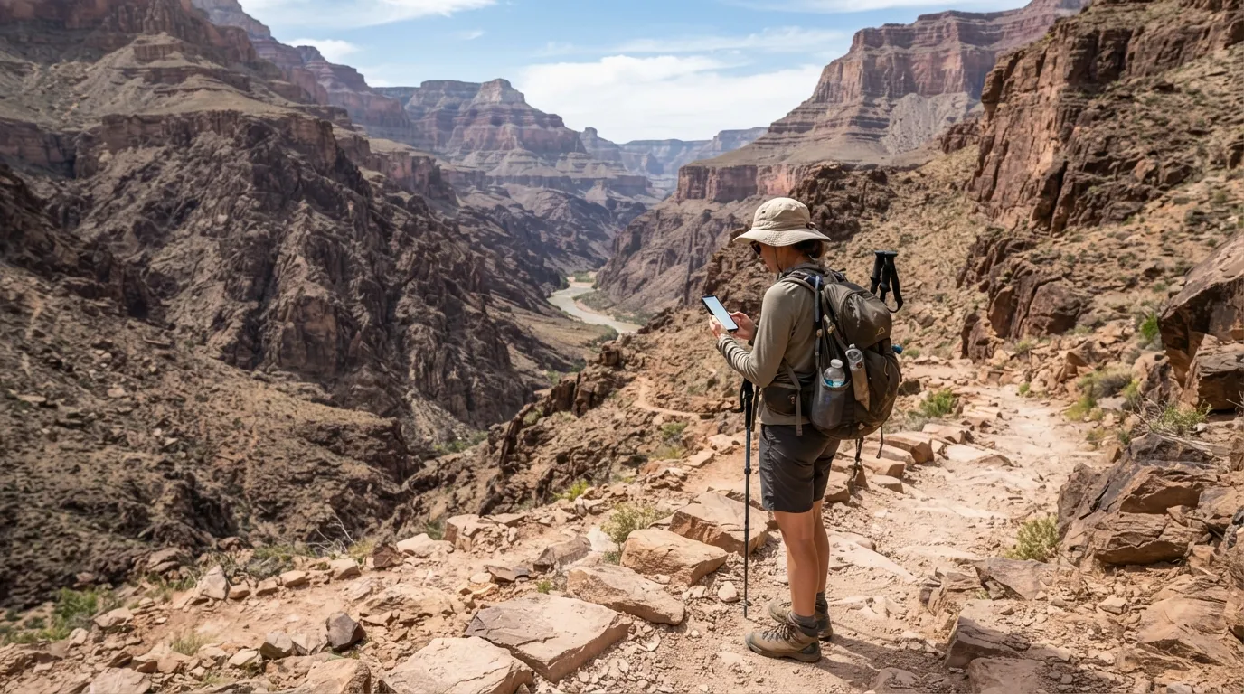 #1 - No Cell Service on Grand Canyon Inner Canyon Trails (Image Credits: Gemini)