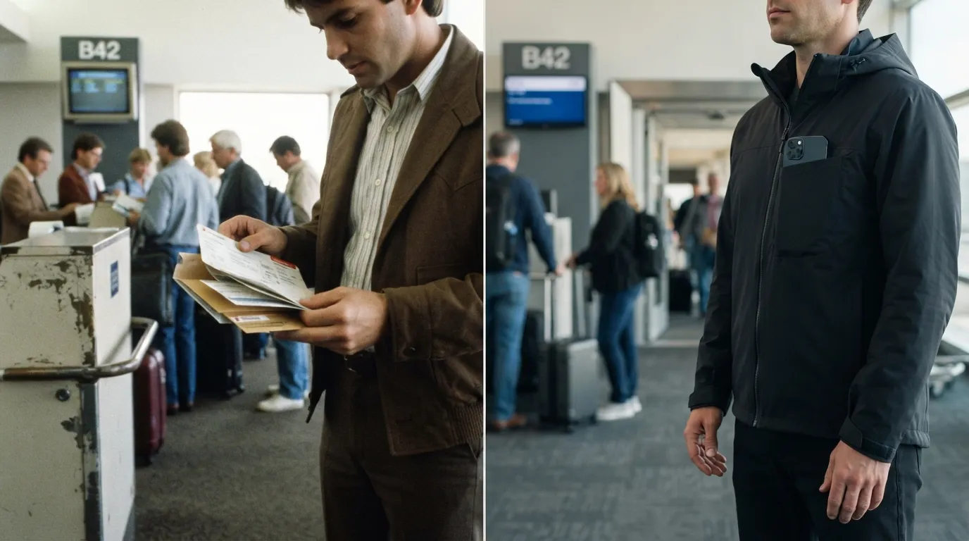#6 - A 1985 paper ticket jacket beside a 2026 phone in a pocket (Image Credits: Gemini)