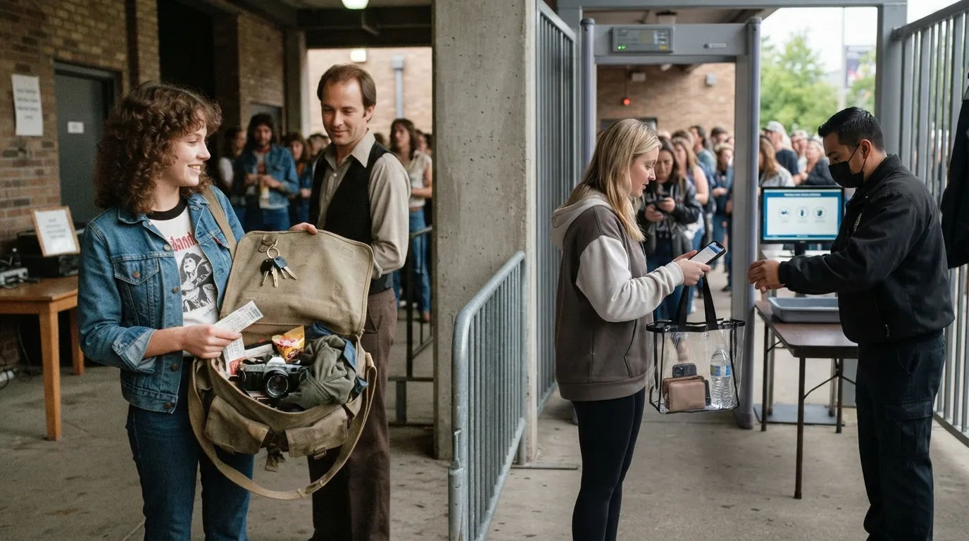 #4 - A 1978 open bag at the door beside a 2026 clear empty bag at security (Image Credits: Gemini)