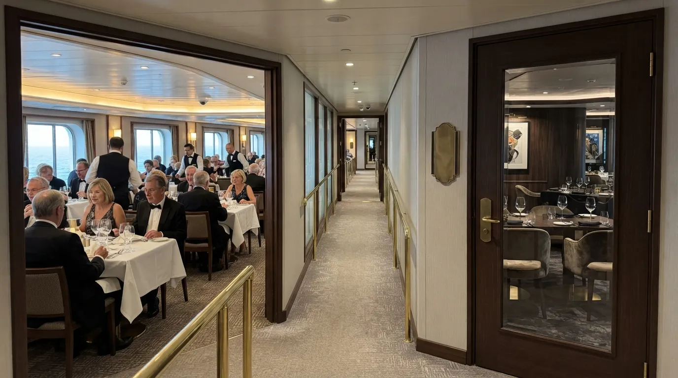 #10 - A 1980 dining room that was the only restaurant beside a 2026 specialty restaurant behind a closed door (Image Credits: Gemini)