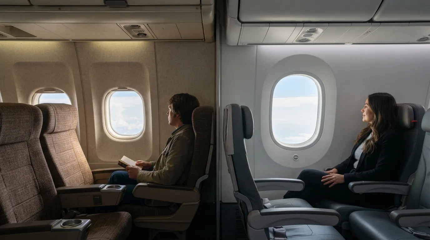 #2 - A 1975 small oval window beside a 2026 larger cabin window (Image Credits: Gemini)