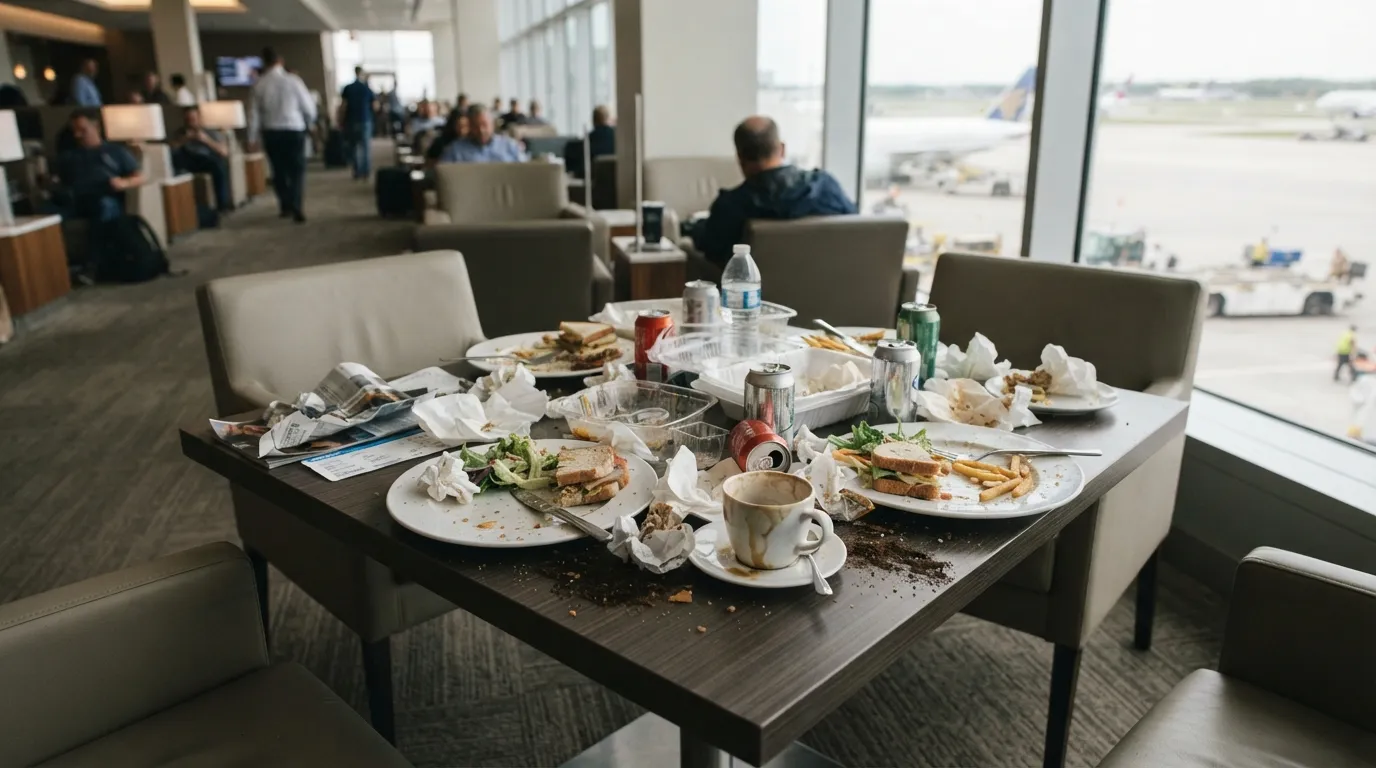 #14: Leaving a Table Looking Like a Departure Gate Disaster (Image Credits: Gemini)